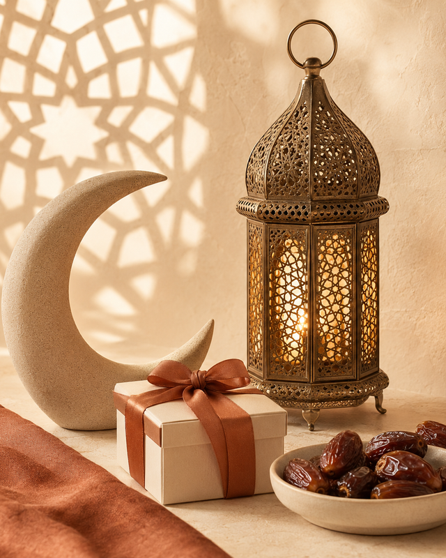 فانوس وهلال وهدية لرمضان والعيد